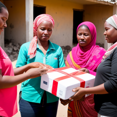 2 - Photograph of NGO workers distributing relief
