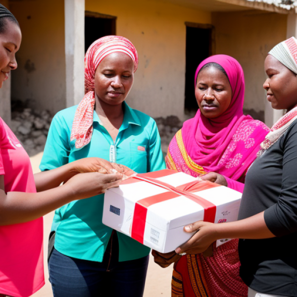 2 - Photograph of NGO workers distributing relief