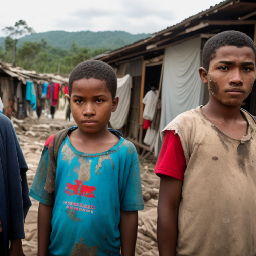 3 - Photograph of people displaced by a humanitari